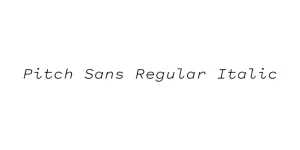 Pitch Sans Regular Italic Font