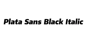 Plata Sans Black Italic Font