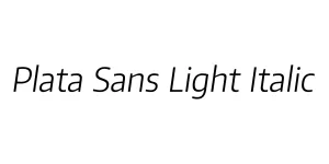 Plata Sans Light Italic Font