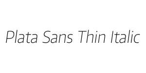 Plata Sans Thin Italic Font