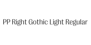 PP Right Gothic Light Regular Font
