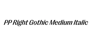 PP Right Gothic Medium Italic Font