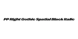 PP Right Gothic Spatial Black Italic Font