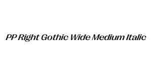 PP Right Gothic Wide Medium Italic Font