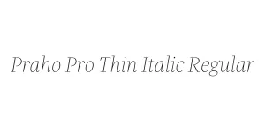 Praho Pro Thin Italic Regular Font