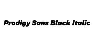 Prodigy Sans Black Italic Font