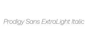 Prodigy Sans ExtraLight Italic Font