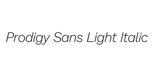 Prodigy Sans Light Italic Font