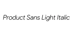 Product Sans Light Italic Font