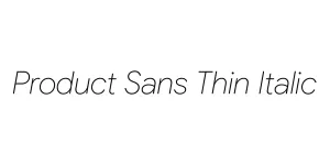 Product Sans Thin Italic Font