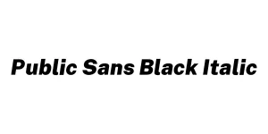 Public Sans Black Italic Font