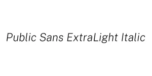 Public Sans ExtraLight Italic Font