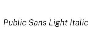Public Sans Light Italic Font