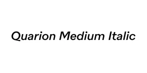Quarion Medium Italic Font