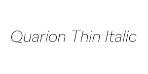Quarion Thin Italic Font