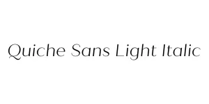 Quiche Sans Light Italic Font