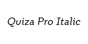 Quiza Pro Italic Font