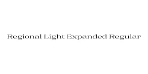 Regional Light Expanded Regular Font