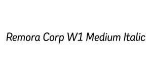 Remora Corp W1 Medium Italic Font