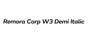 Remora Corp W3 Demi Italic Font