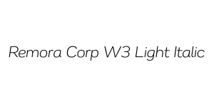 Remora Corp W3 Light Italic Font