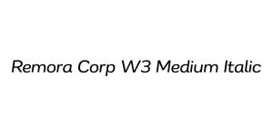 Remora Corp W3 Medium Italic Font