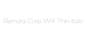 Remora Corp W4 Thin Italic Font