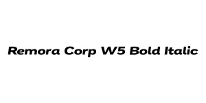 Remora Corp W5 Bold Italic Font