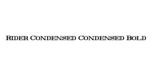 Rider Condensed Condensed Bold Font
