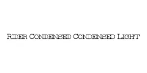 Rider Condensed Condensed Light Font