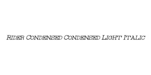 Rider Condensed Condensed Light Italic Font