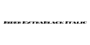Rider ExtraBlack Italic Font