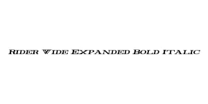 Rider Wide Expanded Bold Italic Font