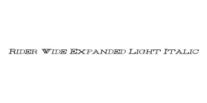 Rider Wide Expanded Light Italic Font