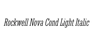 Rockwell Nova Cond Light Italic Font