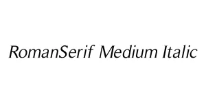 RomanSerif Medium Italic Font