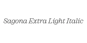 Sagona Extra Light Italic Font