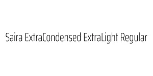 Saira ExtraCondensed ExtraLight Regular Font