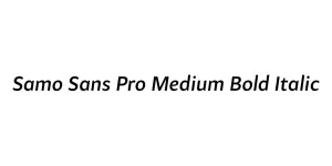Samo Sans Pro Medium Bold Italic Font
