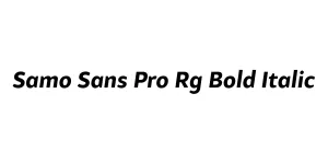 Samo Sans Pro Rg Bold Italic Font