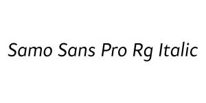 Samo Sans Pro Rg Italic Font