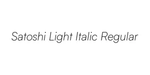 Satoshi Light Italic Regular Font