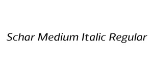 Schar Medium Italic Regular Font