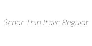 Schar Thin Italic Regular Font