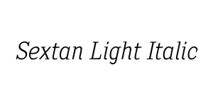 Sextan Light Italic Font