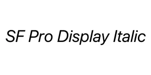 SF Pro Display Italic Font