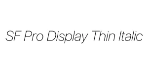 SF Pro Display Thin Italic Font