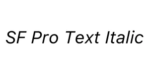 SF Pro Text Italic Font
