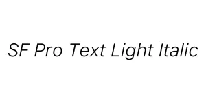 SF Pro Text Light Italic Font