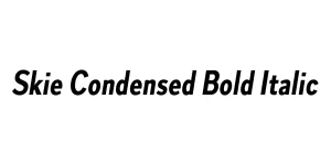 Skie Condensed Bold Italic Font